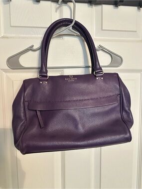 kate spade Purple Pebbled Leather Satchel with Top Handles